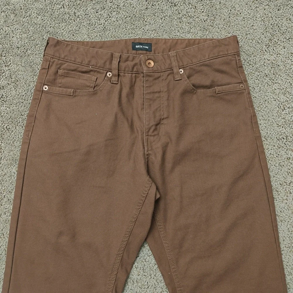Brixton Regular Fit Sepia Brown Chino Pants Mens 31 Cotton Blend